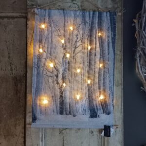 Wanddoek Bomen/Sneeuw | Met ledverlichting | Katoen/ 40/60