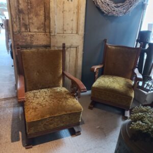 Vintage stoelen Heren of Damesstoel | Hout/Groen