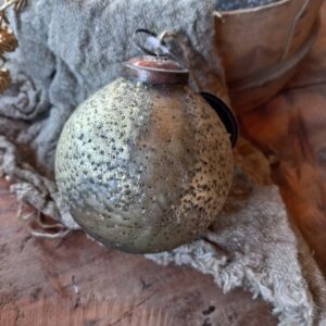 Shabby Glazen Kerstballen | Oud Zilver/Verweerd | 10cm