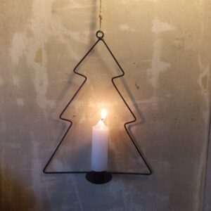 Kersthanger/Hangkandelaar | Boom | Zwart/ 31cm