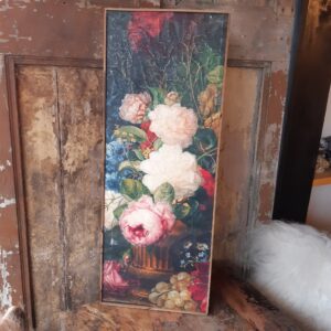 Bloemen | Op perkament met houten lijst | 30/80