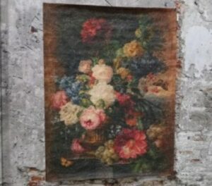Wanddoek Muse Bloemen | Perkament 100/124 & 120x158cm