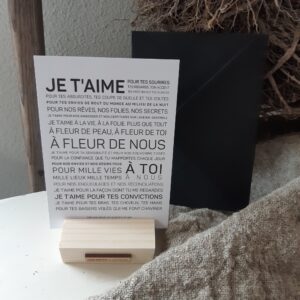 Kaart Franse Tekst | Je T' aime/Ik hou van jou