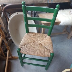 Houten stoel | Hout/Riet/Groen