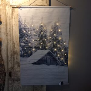 Wanddoek Sneeuwhut  | Met ledverlichting | Katoen | 110/66