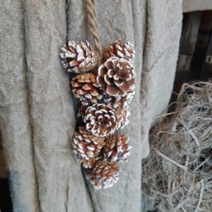 Guirlande/woonslinger | Dennenappels | hout/Snow | 40 & 55cm