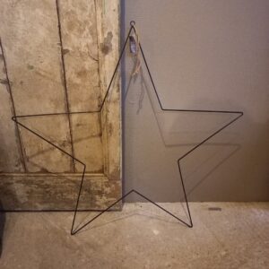 Metalen Ster | Zwart met Ophanglus | 78 cm