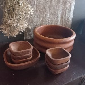 Houten Salade/Hapjes Bowl Set | Vintage