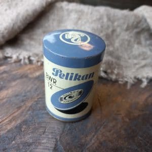 Vintage Pelikan Blikje | Blauw/Creme