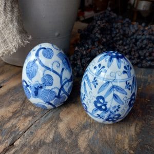 Set van 2 Eieren van Porselein | Vintage