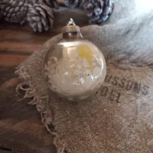 Glazen Kerstbal Antiek | Zilver/Wit ( K004 )