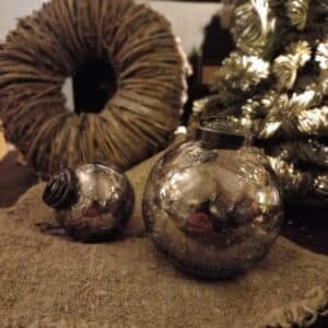 Glazen Kerstballen | Crackled Grey | 5 of 8cm