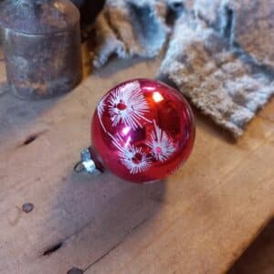 Vintage Glazen Kerstbal | Rood 5,5cm