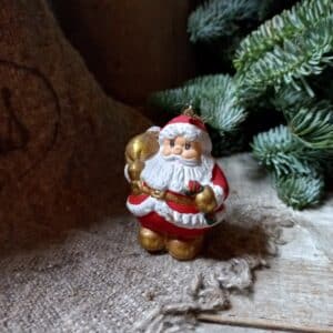 Vintage Stenen Kersthanger | Kerstman