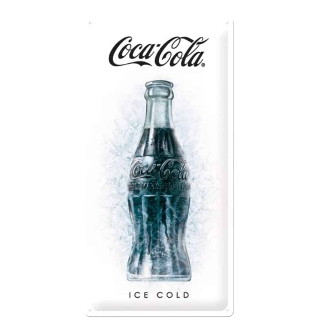 Retro reclame/wandbord Coca/Cola / Ice 25x50cm