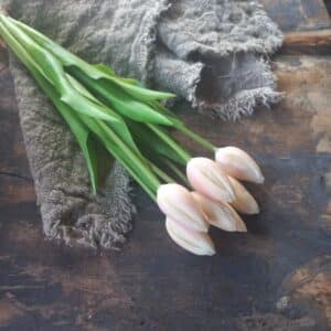 Bos van 7 Real touch tulpen Roze 43cm