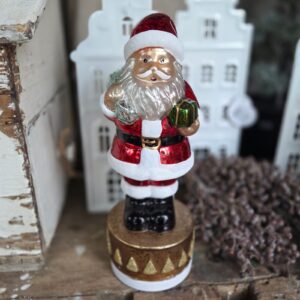Kerstman van Glas Draaiend op Voet