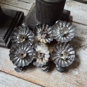 Setje van 6 Oude Kerstboomknijpers/Kaarshouders 4cm
