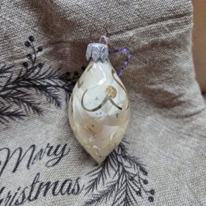 Glazen Ornament | Pegel Zilver/Goud Glitter 7cm (82)