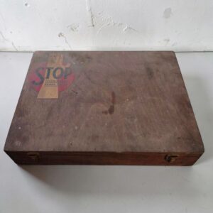 Oude Brocante Opbergkist Garage/Hout/Verweerd