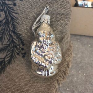 Oude Kerstman/Kerstbal | Glas/Zilver 6,5cm (79)