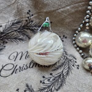 Glazen Kerstbal | Zilver/Wit Geverfd 5,5cm (82)