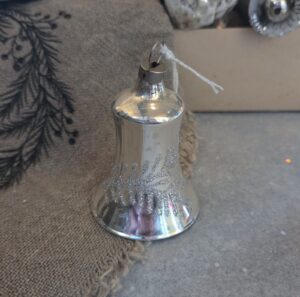 Klokje/Kerstbal | Glas/Zilver 6cm (79)