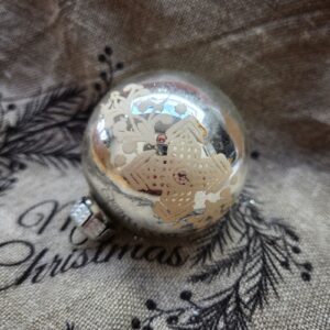 Glazen Kerstbal | Zilver/Creme 6,5cm (81)