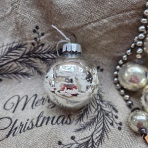 Glazen Kerstbal | Zilver/Cremewit 5,5cm (82)