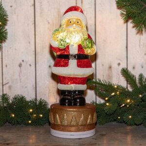 Kerstman van Glas Draaiend op Voet