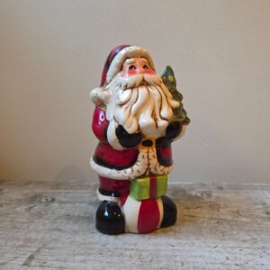 Vintage Beeldje Kerstman Keramiek