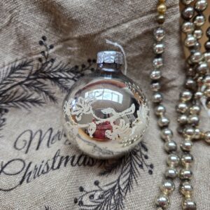 Glazen Kerstbal | Zilver/Cremewit 6,5cm (82)