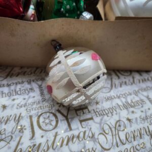 Glazen Kerstbal | Zilver/Wit Geverfd 6cm (80)