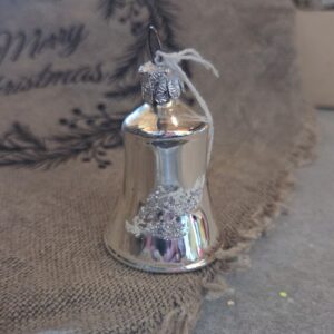 Klokje/Kerstbal | Glas/Zilver 5cm (79)