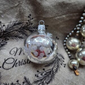 Glazen Kerstbal | Zilver/Glitter 6cm (82)